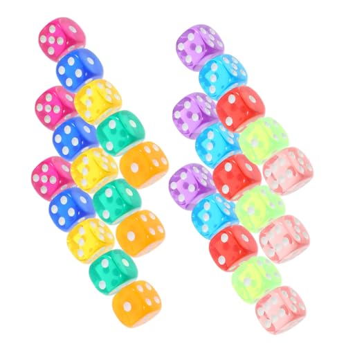 FUNNETOYU 100 Stück Teiliges Acryl Spielwürfel mit Abgerundeten Ecken Transparente Sechseitige Würfel für Brettspiele Party und Mathematik Vielseitige Würfelspielwürfel für Erwachsene von FUNNETOYU