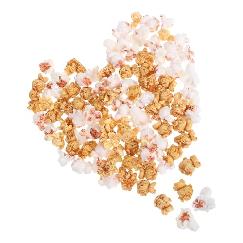 FUNNETOYU 100 Stück Teiliges Miniatur Künstliches Popcorn Dekoration Resin Simulation Popcorn Charme für DIY Handyhülle Basteln Landschaftsdekor Mischung aus Zwei Farben von FUNNETOYU
