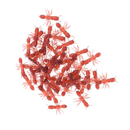 FUNNETOYU 100 Stück Teiliges Realistisch Aussehender Kunststoff Ameisen Lustiges Halloween Streichspielzeug Wiederverwendbare Gruselige Deko für Partys Leichtes Formstabiles von FUNNETOYU