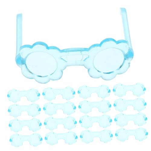 FUNNETOYU 100 Stück Teiliges Transparente Puppenhaus Sonnenbrillen aus Kunststoff Kleine Miniatur Sonnenbrillen für Puppen Modisches Zubehör für DIY Bastelprojekte und Puppenmode von FUNNETOYU