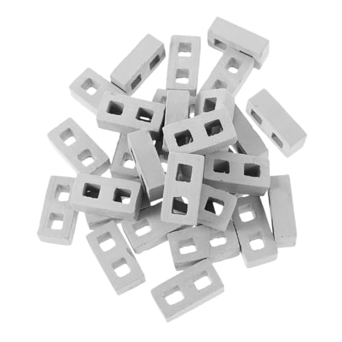 FUNNETOYU 100 Stück Villa Modell Simulationsziegel DIY Fälschungsziegel Miniatur Ziegelmodelle Ziegelblöcke Spielzeugziegel Simulierte Ziegelmodelle Mini Ziegel Winzige Ziegel Graue von FUNNETOYU
