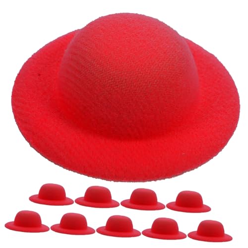 FUNNETOYU 10Stücke Hüte Mini Strohhüte Puppenhaus Dekoration DIY Zubehör Für Bastelprojekte Mini Hausparty Hüte von FUNNETOYU