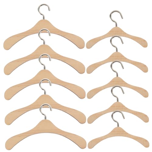FUNNETOYU 10Stücke Mini Kleiderbügel aus Holz für Puppen für Puppenkleider und Outfits Zubehör für Puppenhäuser FUNNETOYU 10Stücke Mini Kleiderbügel aus Holz für Puppen für Puppenkleider und Outfits Zubehör für Puppenhäuser von FUNNETOYU