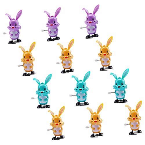 FUNNETOYU 12 Stück Aufziehbare Osterhasen Bunte Wind Up Kaninchen für Ostern Geburtstagsfeiern und Kreatives von FUNNETOYU