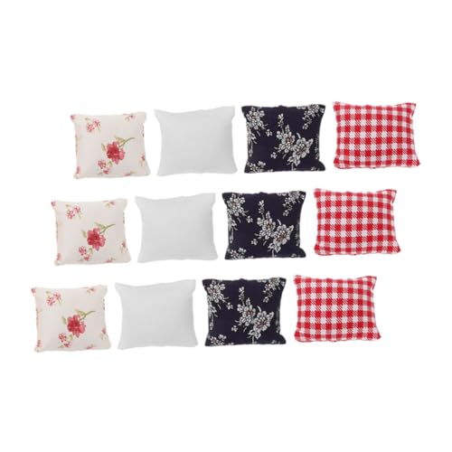 FUNNETOYU 12 Stück Miniatur Sofa Kissen Dekor Farbige Miniatur Möbel Accessoires für Puppenstube Fördert Kreatives und Räumliches Denken von FUNNETOYU