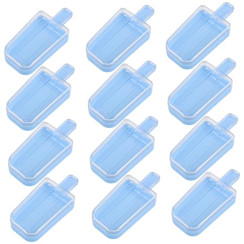 FUNNETOYU 12 Stück Süßigkeiten Box Pralinen Party bevorzugt Kisten geschenkverpackung schmuck aufbewahrungsbox Eisparty-Boxen Klarsichtbehälter mit Deckel für Lebensmittel Plastik Sky-blue von FUNNETOYU
