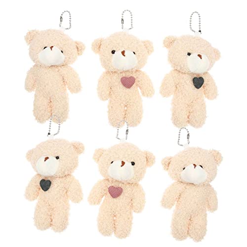 FUNNETOYU 12 Stück Teddybären -Ornamente Tasche ausgestopft tragen Hund Plüschbär Schlüsselanhänger Plüschbärchen Schlüsselanhänger Stofftier Bär Plüsch Schlüsselanhänger PP Baumwolle von FUNNETOYU