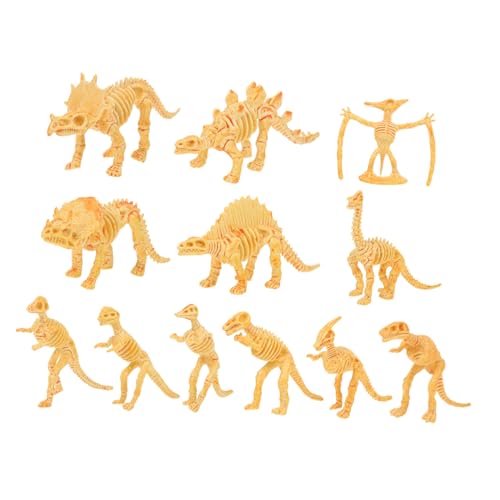 FUNNETOYU 12 Stück Teiliges Dinosaurier Modell aus Realistische Mini Skelettfiguren für Fördert Kreativität und Lernspiel Pädagogisches für Jungen und Mädchen als und Dekoration von FUNNETOYU
