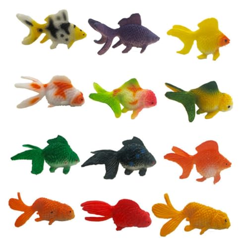 FUNNETOYU 12 Stück Teiliges Goldfisch Modellspielzeug aus Langlebigem PVC für Realistische Mini Aquarium Deko Pädagogisches Beobachtungsspielzeug Zufällige Farben und Designs FUNNETOYU 12 Stück Teiliges Goldfisch Modellspielzeug aus Langlebigem PVC für Realistische Mini Aquarium Deko Pädagogisches Beobachtungsspielzeug Zufällige Farben und Designs von FUNNETOYU