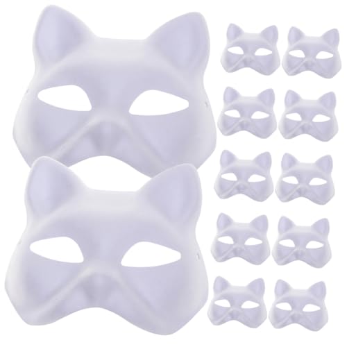 FUNNETOYU 12 Stück Teiliges Handbemalter DIY Katzenpapiermasken aus Unbemalt Nachhaltige Tiermasken für Cosplay Kreative Bastelmasken für Erwachsene FUNNETOYU 12 Stück Teiliges Handbemalter DIY Katzenpapiermasken aus Unbemalt Nachhaltige Tiermasken für Cosplay Kreative Bastelmasken für Erwachsene von FUNNETOYU