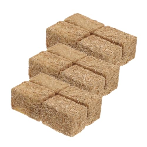 FUNNETOYU 12 Stück Teiliges Mini Heuballen Realistische Simulation DIY Herbsternte Dekoration für Miniatur Bauernhof Puppenhaus Detailreiche Bastel Accessoires von FUNNETOYU
