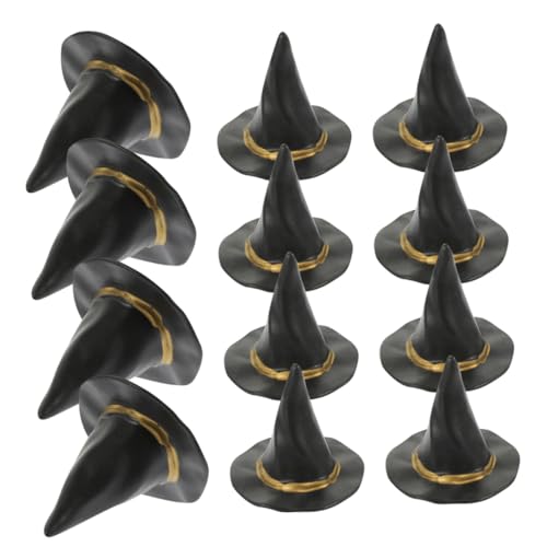 FUNNETOYU 12 Stück Teiliges Mini Hexenhut Schwarze Miniatur Hexenhüte aus Glattem Material Halloween Party Dekoration und Puppenhaus Zubehör Robust und Vielseitig für DIY Bastelprojekte und FUNNETOYU 12 Stück Teiliges Mini Hexenhut Schwarze Miniatur Hexenhüte aus Glattem Material Halloween Party Dekoration und Puppenhaus Zubehör Robust und Vielseitig für DIY Bastelprojekte und von FUNNETOYU