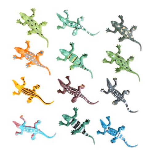 FUNNETOYU 12 Stück Teiliges Mini Krokodil Modellset Realistische Tierfigur aus Langlebigem Vinyl Pädagogisches Lernspielzeug für Frühkindliche Bildung Tragbar Detailgetreue Nachbildung von FUNNETOYU