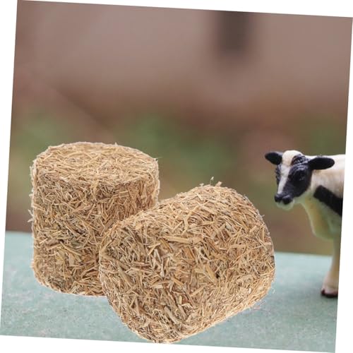 FUNNETOYU 12 Stück Teiliges Miniatur Heuballen Rustikale Mini Strohballen Realistische Bauernhof Dekoration für Puppenhäuser Modellbau DIY Accessoires für Garten und Festlichkeiten von FUNNETOYU