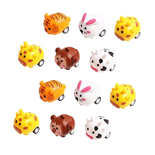 FUNNETOYU 12 Stück Teiliges Miniatur Pull Back Auto Lustige Fahrzeugmodelle aus Robustem Abs Kindgerechte für Kleinkinder Langlebig und Sicher für Jungen und Mädchen von FUNNETOYU