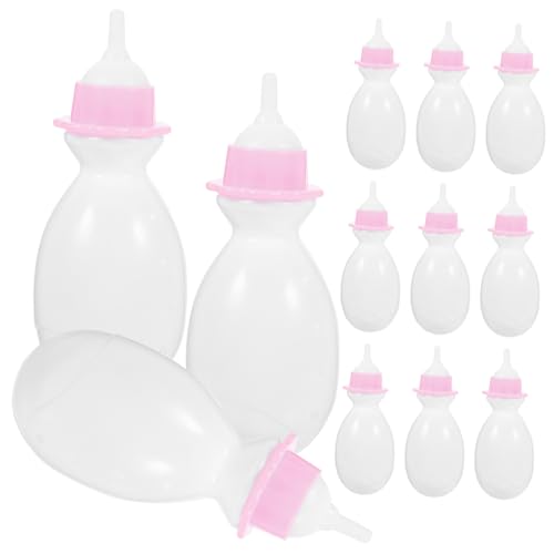 FUNNETOYU 12 Stück Teiliges Miniatur Puppenflaschen aus Robustem Kunststoff Realistische Babyflaschen für Rollenspiele und Dekoration Geeignet für DIY Mikrolandschaften von FUNNETOYU