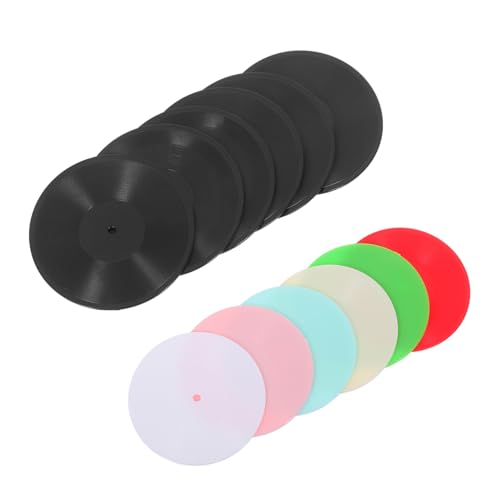 FUNNETOYU 12 Stück Teiliges Miniatur-schallplatten Puppenhaus Realistische Vinyl-Dekoration in Schwarz und Farbtönen Retro-Design Kreative Miniaturmusik-Accessoires für Puppenhauszubehör und von FUNNETOYU