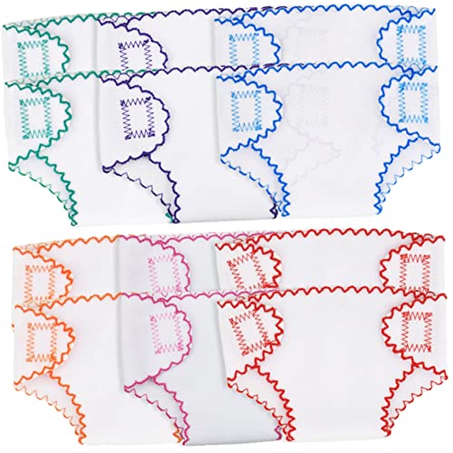 FUNNETOYU 12 Stück Teiliges Wiederverwendbare Puppenwindeln aus Weichem Passend für Babypuppen Farbenfrohe Unterwäsche für Puppenzubehör und Fantasievolles Rollenspiel FUNNETOYU 12 Stück Teiliges Wiederverwendbare Puppenwindeln aus Weichem Passend für Babypuppen Farbenfrohe Unterwäsche für Puppenzubehör und Fantasievolles Rollenspiel von FUNNETOYU