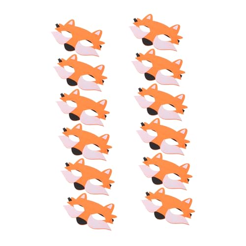 FUNNETOYU 12 Stück Teiliges Wolf Cosplay Masken aus Atmungsaktivem Vliesstoff Halbes Gesicht Bequeme Tiermasken für Halloween Kostüm Party Erzählungen Maskerade und Bühnenauftritte von FUNNETOYU