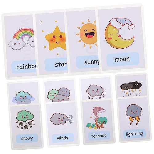 FUNNETOYU 12 Stück Wetter Wortkarten für Lernkarten zur Kognitiven und Plastikbeschichtet Frühe Bildungsspielzeuge für Vorschulkinder Bunte Flashcards FUNNETOYU 12 Stück Wetter Wortkarten für Lernkarten zur Kognitiven und Plastikbeschichtet Frühe Bildungsspielzeuge für Vorschulkinder Bunte Flashcards von FUNNETOYU