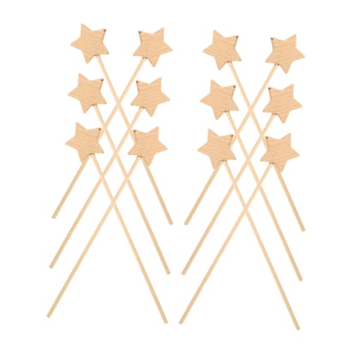 FUNNETOYU 12 Stück Zauberstab Leerer Stern Blase Decke Party Multi Schlauch Neon Flackern Favorisieren Arbeiten Hortensie Festonlicht Bausatz Schmücken Fee Stütze Holz von FUNNETOYU