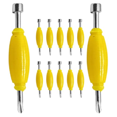 FUNNETOYU 12 Stücke Skateboard Schraubendreher Skateboard Tool Kit Reparatur Deck Werkzeuge Kunststoff Gelb von FUNNETOYU