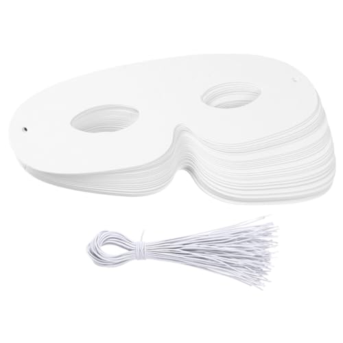 FUNNETOYU 120 Stück Weiße Papierbastelmasken zum Bemalen mit Elastischen Bändern Verstellbar und Komfortabel für Halloween Karneval Geburtstage Schule und Kostümpartys Kinderfreundlich und von FUNNETOYU