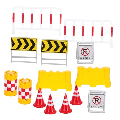 FUNNETOYU 14 Stck Teiliges Miniatur Verkehrsschild Straßenabsperrungs Realistische Mini straßensperren und Verkehrshütchen für Kreative DIY sandkastenszenen und Fotografie dioramen FUNNETOYU 14 Stck Teiliges Miniatur Verkehrsschild Straßenabsperrungs Realistische Mini straßensperren und Verkehrshütchen für Kreative DIY sandkastenszenen und Fotografie dioramen von FUNNETOYU