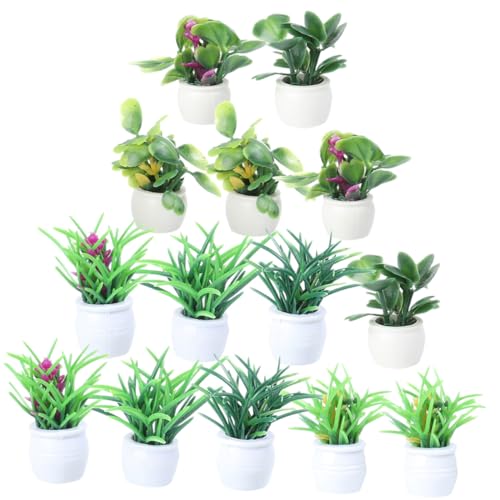 FUNNETOYU 14 Stück Teiliges Mini Bonsai Realistische Miniatur Topfpflanzen Leichte Langlebige Kunstpflanzen für Puppenhaus und DIY Microlandschaft Geruchlos Platzsparend Dekorative Mini FUNNETOYU 14 Stück Teiliges Mini Bonsai Realistische Miniatur Topfpflanzen Leichte Langlebige Kunstpflanzen für Puppenhaus und DIY Microlandschaft Geruchlos Platzsparend Dekorative Mini von FUNNETOYU