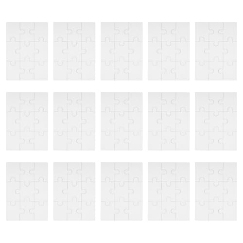 FUNNETOYU Blanko Puzzle 15 Blatt Selbstgemacht Papierpuzzle zum Zeichnen für Kinder Kreatives Bastelspielzeug für Aktivitäten und Kunstprojekte von FUNNETOYU