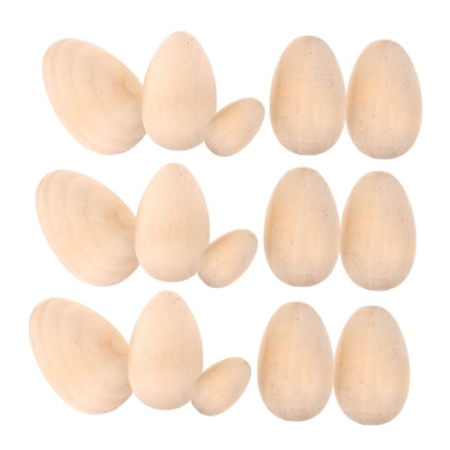 FUNNETOYU 15 Stück Teiliges Holzeier aus Unbehandeltem Buchenholz Naturbelassene DIY Bastel Eier für Ostern Handbemalbare Dekoeier mit Glatter Oberfläche Simulation für Party Wohnraumdeko FUNNETOYU 15 Stück Teiliges Holzeier aus Unbehandeltem Buchenholz Naturbelassene DIY Bastel Eier für Ostern Handbemalbare Dekoeier mit Glatter Oberfläche Simulation für Party Wohnraumdeko von FUNNETOYU