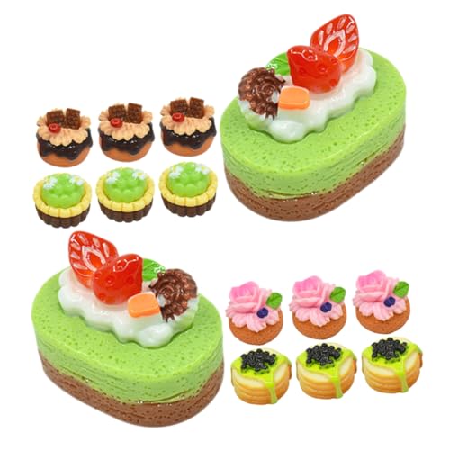 FUNNETOYU 15 Stück Teiliges Realistische Simulation Kuchen Deko Kleine Handgefertigte Kuchenmodelle für Puppenhaus Shop Accessoires Fotorequisiten und DIY Bastelprojekte von FUNNETOYU