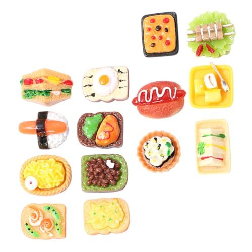 FUNNETOYU 15 Stück simuliertes Essen gefälscht Burger Miniatur realistisches lebensmittelspielzeug Essen vorgeben Mini-Essen künstliche Nahrungsmittel zur Ausstellung Harz von FUNNETOYU