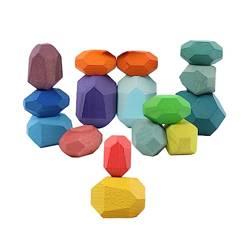 FUNNETOYU 16 Stück Gebäude Stapeln Hohe Bausteine Kognitive Spielsachen Steine stapeln Holzbausteine aus Stein Kinderspielzeug Aus Holz Hölzern Colorful FUNNETOYU 16 Stück Gebäude Stapeln Hohe Bausteine Kognitive Spielsachen Steine stapeln Holzbausteine aus Stein Kinderspielzeug Aus Holz Hölzern Colorful von FUNNETOYU