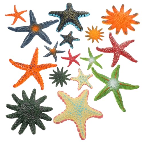 FUNNETOYU 16 Stück Teiliges Meerestiere mit Realistischen Seestern Figuren aus Langlebigem TPR Bunte Wasserspielzeug Dekoration für Aquarium Pool und Kinderzimmer Lebensechte von FUNNETOYU
