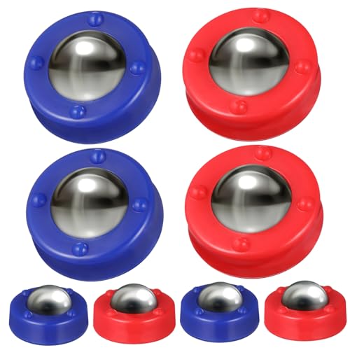 FUNNETOYU 16Stücke Teiliges Shuffleboard Rollbälle Für Erwachsene Tischspiel Mit Blauen Und Roten Pucks Für Familienunterhaltung Und Partys von FUNNETOYU