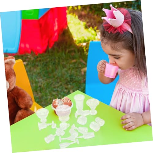 FUNNETOYU 17 Stück Realistisch Gestaltetes Miniatur Tischservice als Puppenhaus Zubehör Detailreiche Dekoration von FUNNETOYU