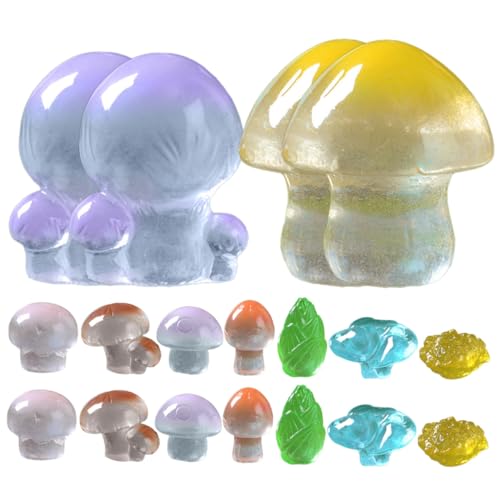 FUNNETOYU 18 Stück Mini Luminöse Pilzpuppe Miniatur Moos Wachsend Figuren Basteln Bastelset Pilz- Pilzverzierung Im Dunkeln Leuchtende Pilze Garten Pilze Ornamente Harz von FUNNETOYU