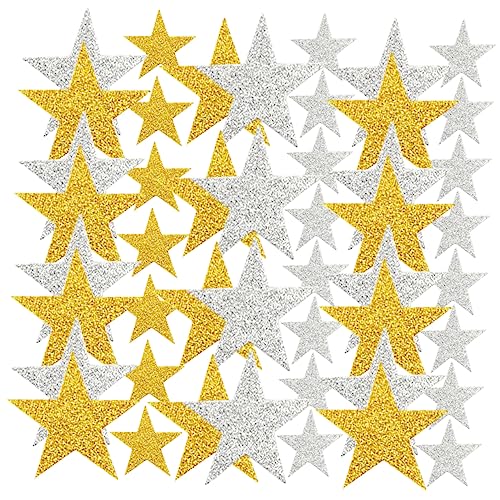 FUNNETOYU 180Stücke Glitzer Sternaufkleber für Weihnachten Selbstklebende Sternaufkleber für Deko für Bastelprojekte Klassenräume Partys und Kreative Kunstprojekte von FUNNETOYU