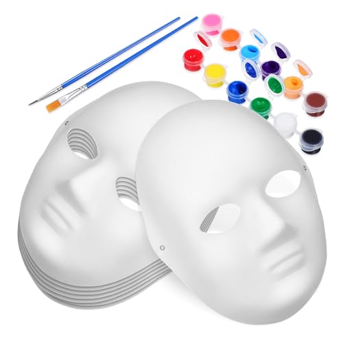 FUNNETOYU 1Satz DIY Handbemalte Masken Leere Papiermasken für Erwachsene Kreatives Malset mit Farben Pigment und Pinsel für Cosplay Partys und Gruppenaktivitäten FUNNETOYU 1Satz DIY Handbemalte Masken Leere Papiermasken für Erwachsene Kreatives Malset mit Farben Pigment und Pinsel für Cosplay Partys und Gruppenaktivitäten von FUNNETOYU