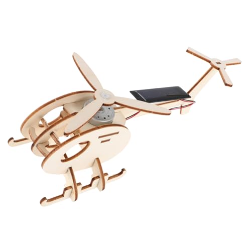 FUNNETOYU 1Satz DIY Solarhubschrauber aus Holz Einfach zu Montierendes Flugzeugmodell für Hocheffizientes Solarpanel für Outdoor Experimente und Wissenschaftliche Entdeckungen von FUNNETOYU