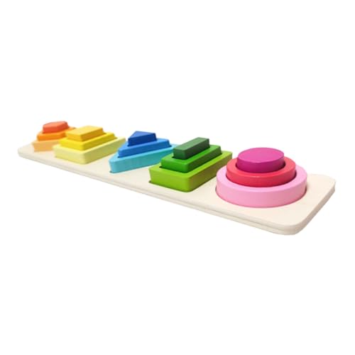 FUNNETOYU 1Satz Formsortierer aus Holz für Lernspielzeug mit Geometrischen Formen Pädagogisches Feinmotorik und Kommunikation für Heimunterricht und Kindergarten von FUNNETOYU
