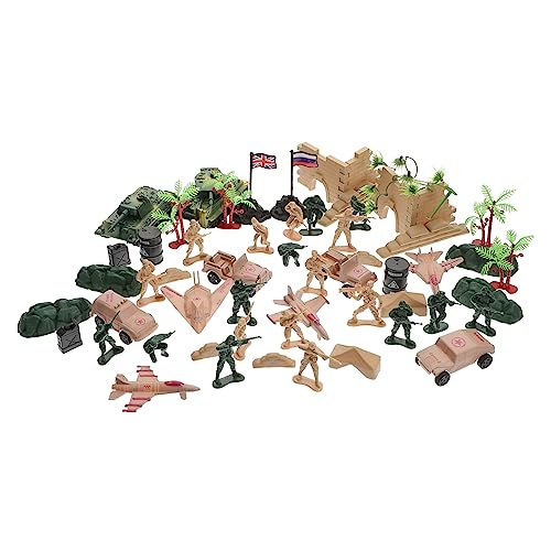 FUNNETOYU 1Satz Militärmodell Teiliges Für Jungen Und Realistischer Soldaten Kampfjets Und Militärfahrzeuge DIY Spielset Für Kreative Rollenspiele von FUNNETOYU