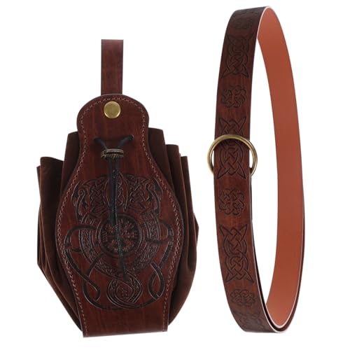 FUNNETOYU 1Satz Mittelalterliches Gürteltaschen Set aus Kunstleder mit Gürteltasche für Cosplay und Festivals Braunes Mittelgroßes Rollenspiel Kostümzubehör FUNNETOYU 1Satz Mittelalterliches Gürteltaschen Set aus Kunstleder mit Gürteltasche für Cosplay und Festivals Braunes Mittelgroßes Rollenspiel Kostümzubehör von FUNNETOYU