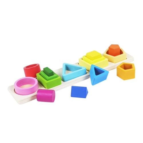 FUNNETOYU 1Satz Montessori Holzspielzeug für Kleinkinder Geometrisches Sortierspiel mit Stapelturm Fördert Logisches und Motorik für Kindergarten und Eltern Spiele FUNNETOYU 1Satz Montessori Holzspielzeug für Kleinkinder Geometrisches Sortierspiel mit Stapelturm Fördert Logisches und Motorik für Kindergarten und Eltern Spiele von FUNNETOYU
