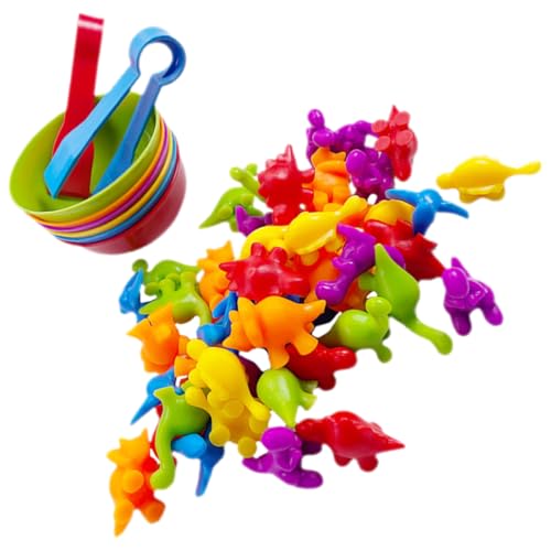 FUNNETOYU 1Satz Winziger Dinosaurier Lernspielzeug für Kleinkinder Jahre Vorschulspielzeug Motorik und Kreativität Farben Sortieren und Zählen Spielerisches Lernen von FUNNETOYU