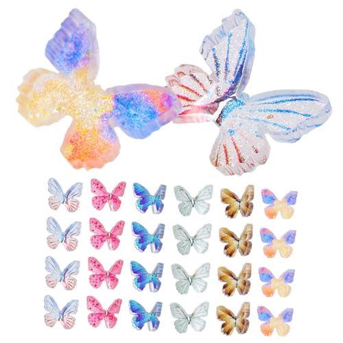 FUNNETOYU 2 Boxen Micro Resin Schmetterlinge Miniatur Deko für Puppenhaus Landschaftsfiguren Realistische Mini Schmetterlingsmodelle als Zauberhafte Accessoires von FUNNETOYU