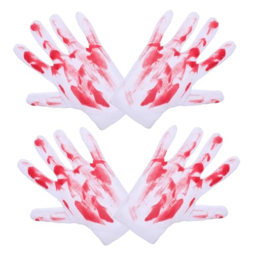 FUNNETOYU 2 Paare Blutige Handschuhe Deko Halloween Horror Requisiten für Spukhaus Gruselige Partydekoration Kostüm Zubehör FUNNETOYU 2 Paare Blutige Handschuhe Deko Halloween Horror Requisiten für Spukhaus Gruselige Partydekoration Kostüm Zubehör von FUNNETOYU