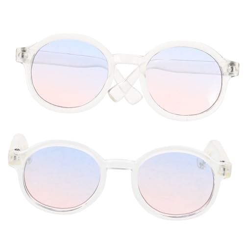 FUNNETOYU 2 Paare Mini Sonnenbrillen für Puppen Dekorative Puppenbrillen Farbverlaufende DIY Accessoires Puppenzubehör für Teenager und von FUNNETOYU