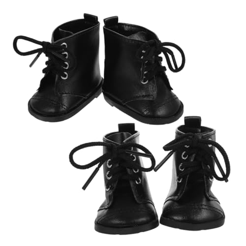 FUNNETOYU 2 Paare Puppenstiefel aus PU Leder Elegante Mädchen Puppenschuhe Puppenhaus Accessoires für Vielseitiges Ankleiden und Rollenspiele von FUNNETOYU